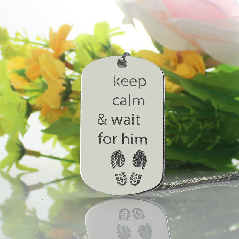 Solid Gold Cute His and Hers Dog Tag Necklaces