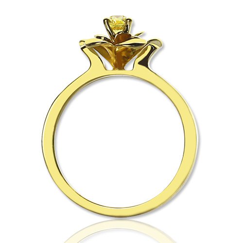 Promise Rose Ring for Her with Birthstone - 18CT Gold