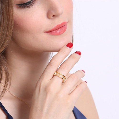 Roman Numeral Date Jewellery Rings - 18CT Gold