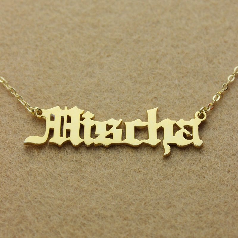 Old English Name Necklace - 18CT Gold