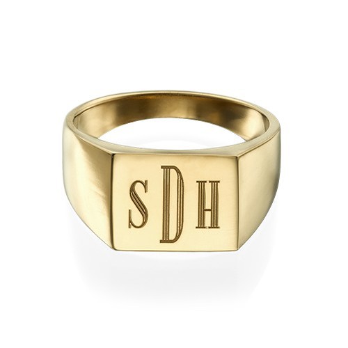 Monogrammed Signet Ring - 18CT Gold