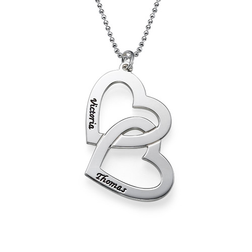 Solid Gold Heart in Heart Necklace