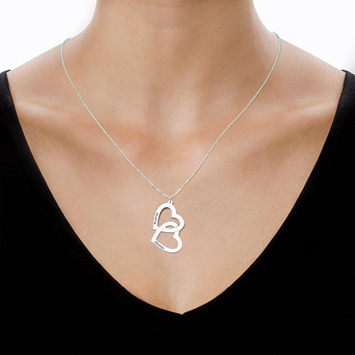 Solid Gold Heart in Heart Necklace