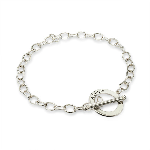 Personalised 18CT White Gold T-Bar Bracelet/Anklet