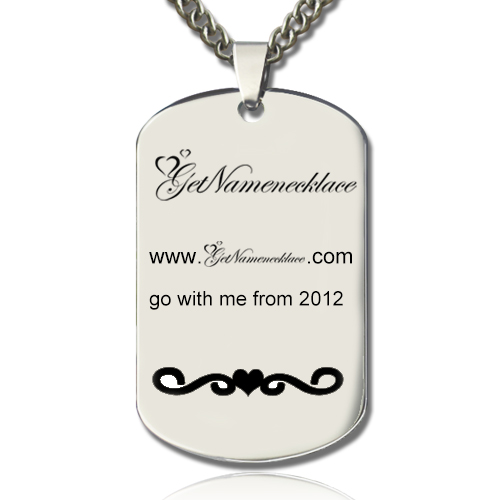 Solid Gold Logo and Brand Design Dog Tag Necklace