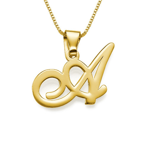 18CT Gold Initials Pendant with Any Letter