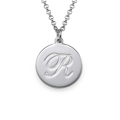 18CT White Gold Initial Script Pendant