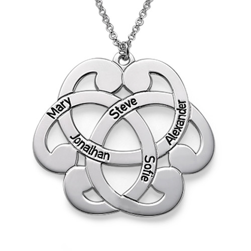 Solid White Gold Engraved Arabesque Name Necklace