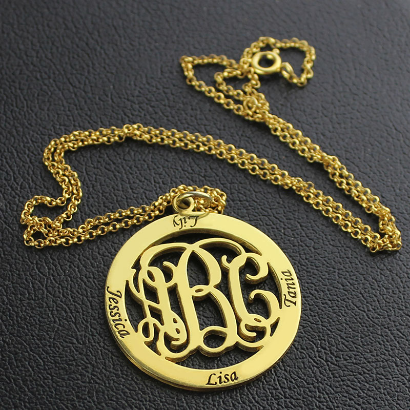 Family Monogram Name Necklace - 18CT Gold