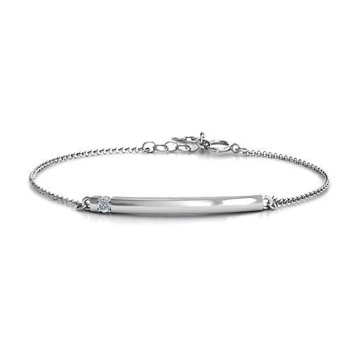 18CT White Gold Birthstone Bar Bracelet with 1-5 stones