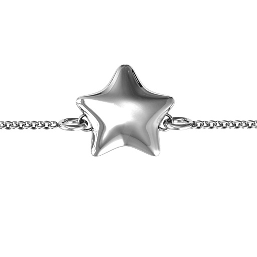 Personalised 18CT White Gold Lucky Star Bracelet