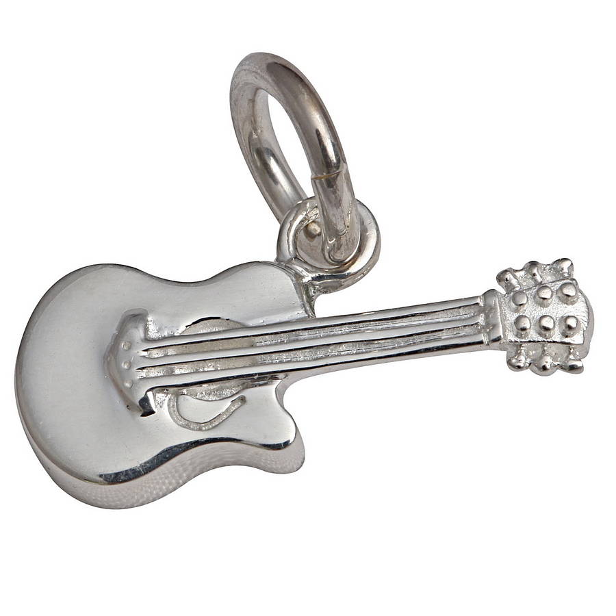 Solid Gold Guitar Pendant