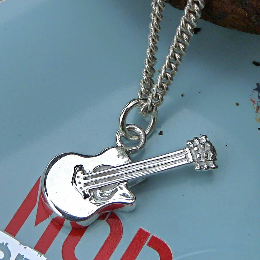 Solid Gold Guitar Pendant