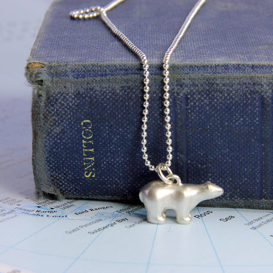 Solid Gold Polar Bear Necklace