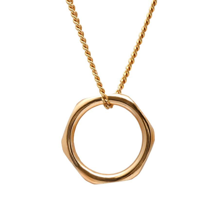 Hexagonal 18CT Solid Gold Ring