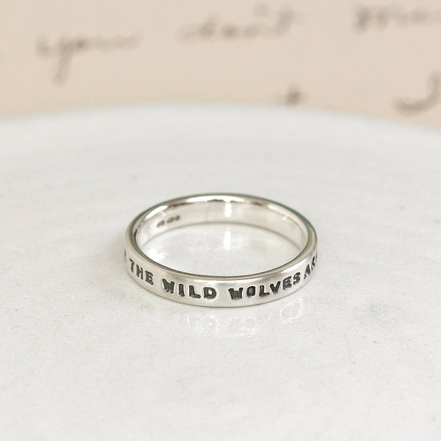 Message Solid White Gold Ring