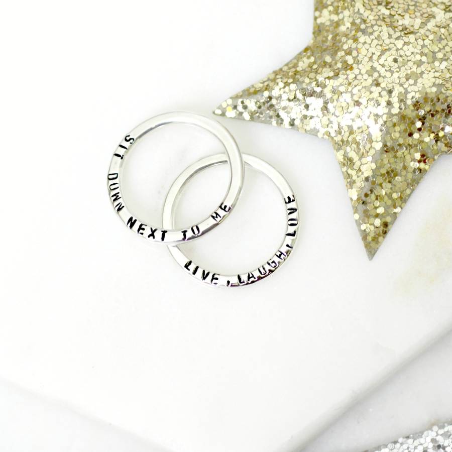 Message Solid White Gold Ring