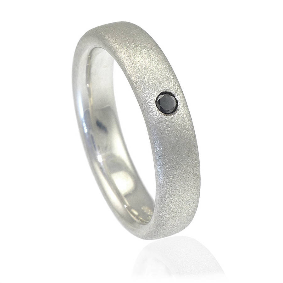 Mens Handmade Black Diamond Solid Gold Ring