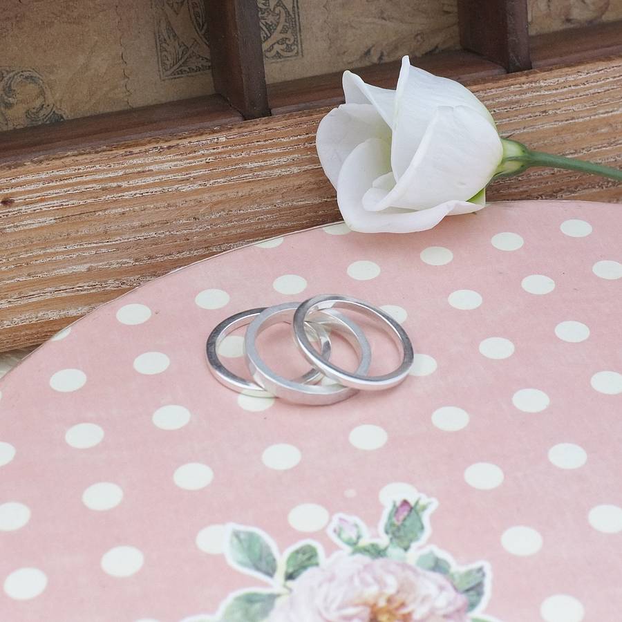 Stacking Solid White Gold Ring