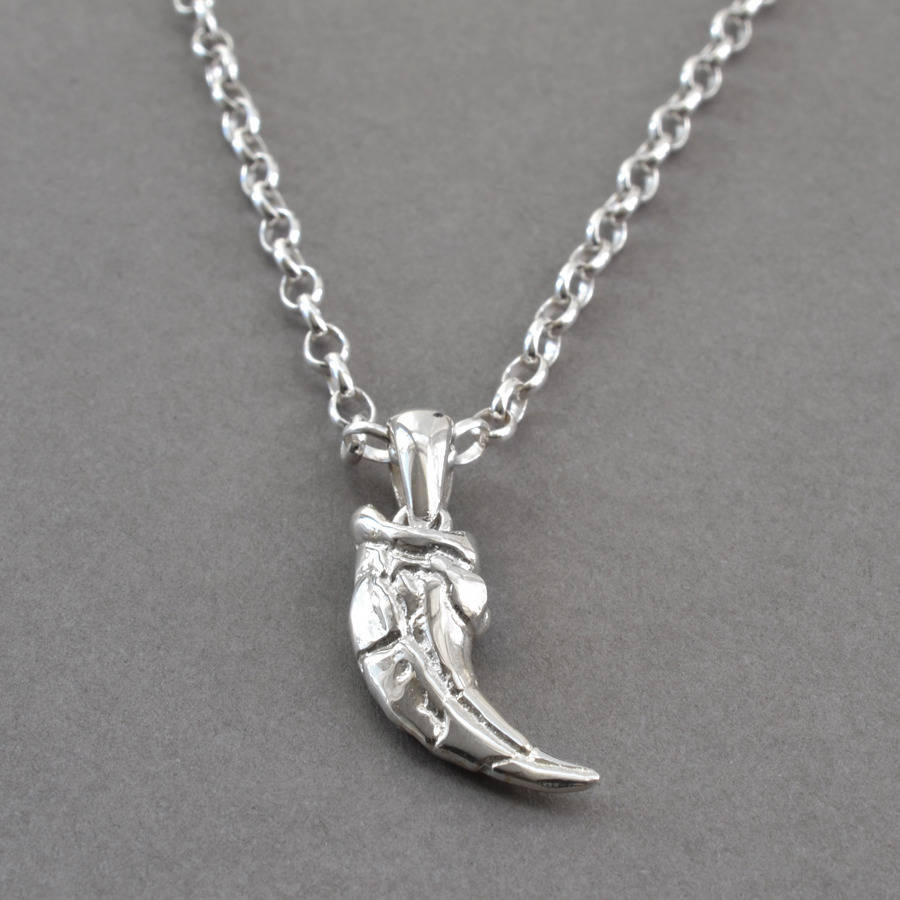 18CT White Gold Raptor Claw Pendant