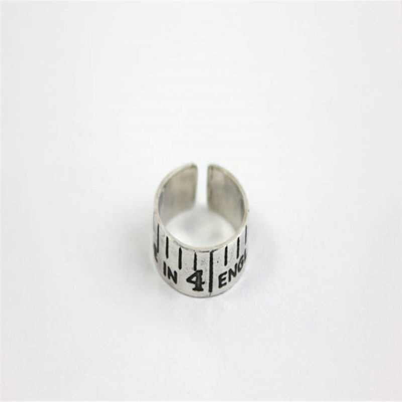 EtchedVintage Style Tape Measure Solid Gold Ring