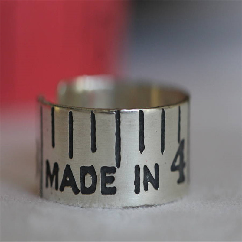 EtchedVintage Style Tape Measure Solid Gold Ring