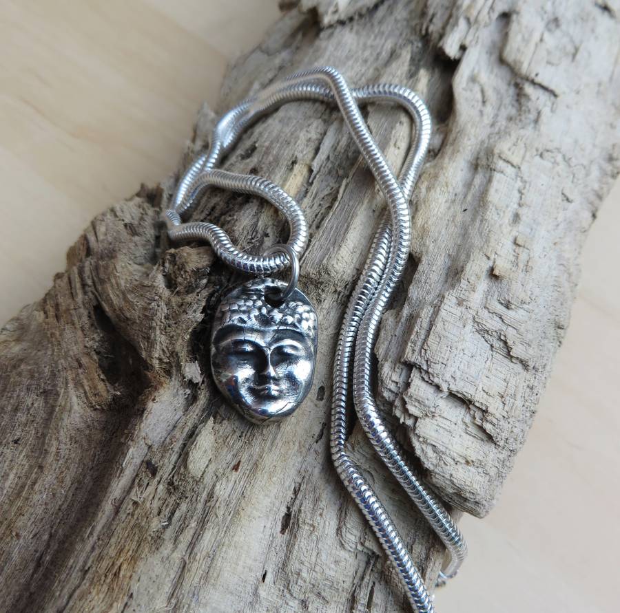 Solid Gold Siver Sage Pendant